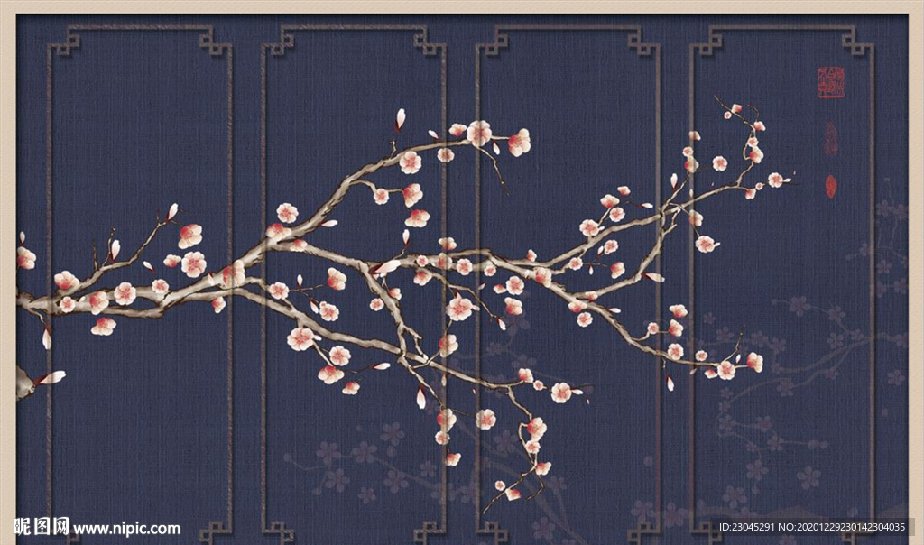 新中式客厅电视背景墙