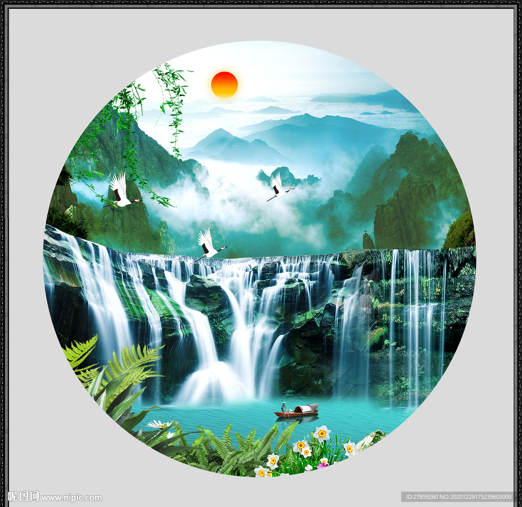 山水画水墨山水画意境山水画