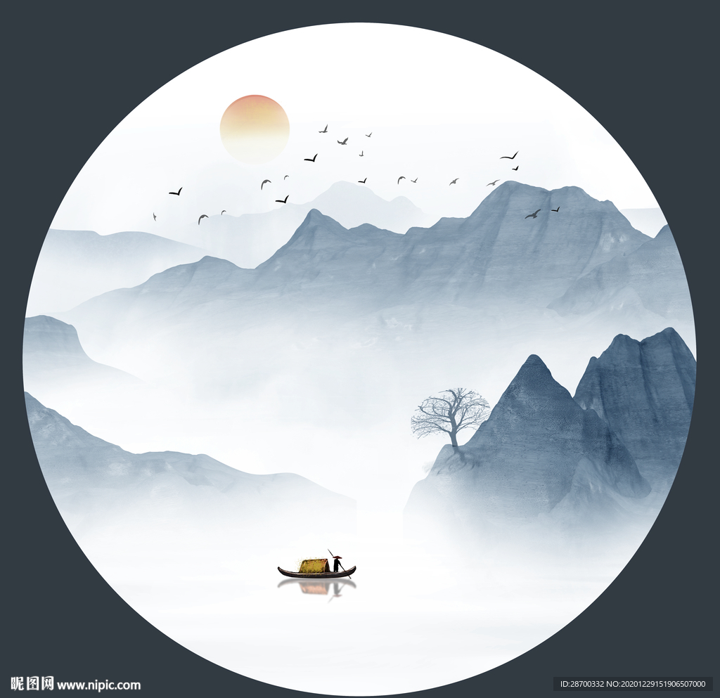 圆形玄关画