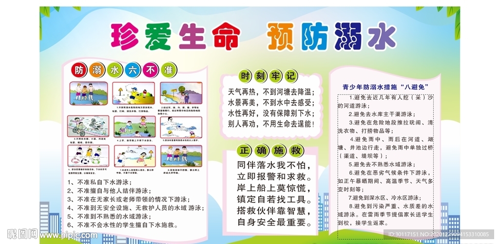 防溺水  防溺水板报