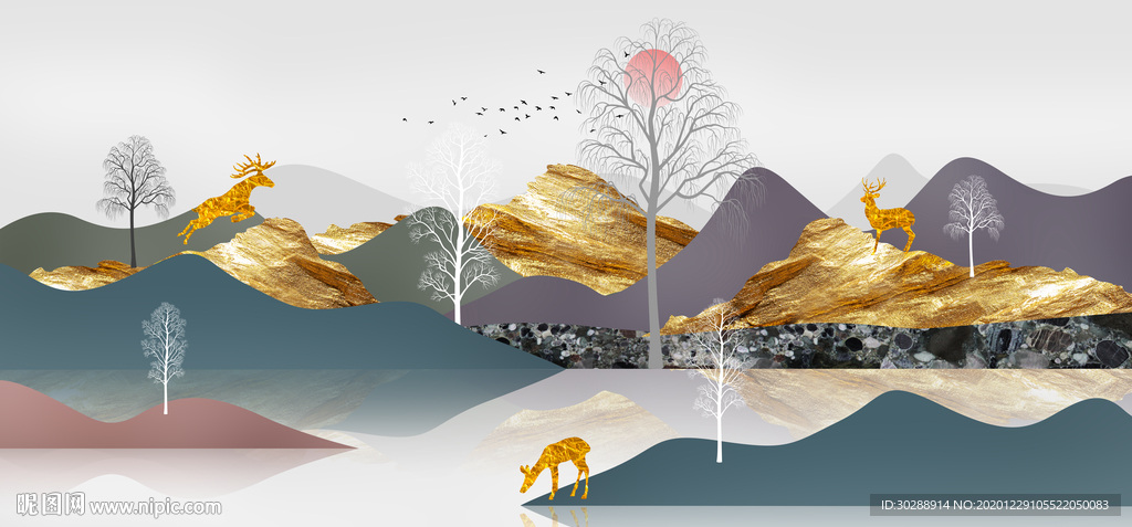山水晶瓷画