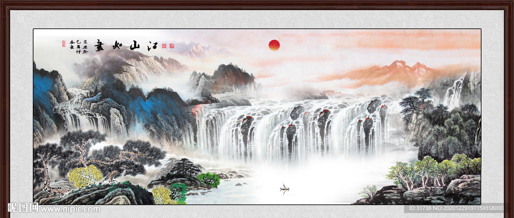 山水画水墨山水画意境山水画