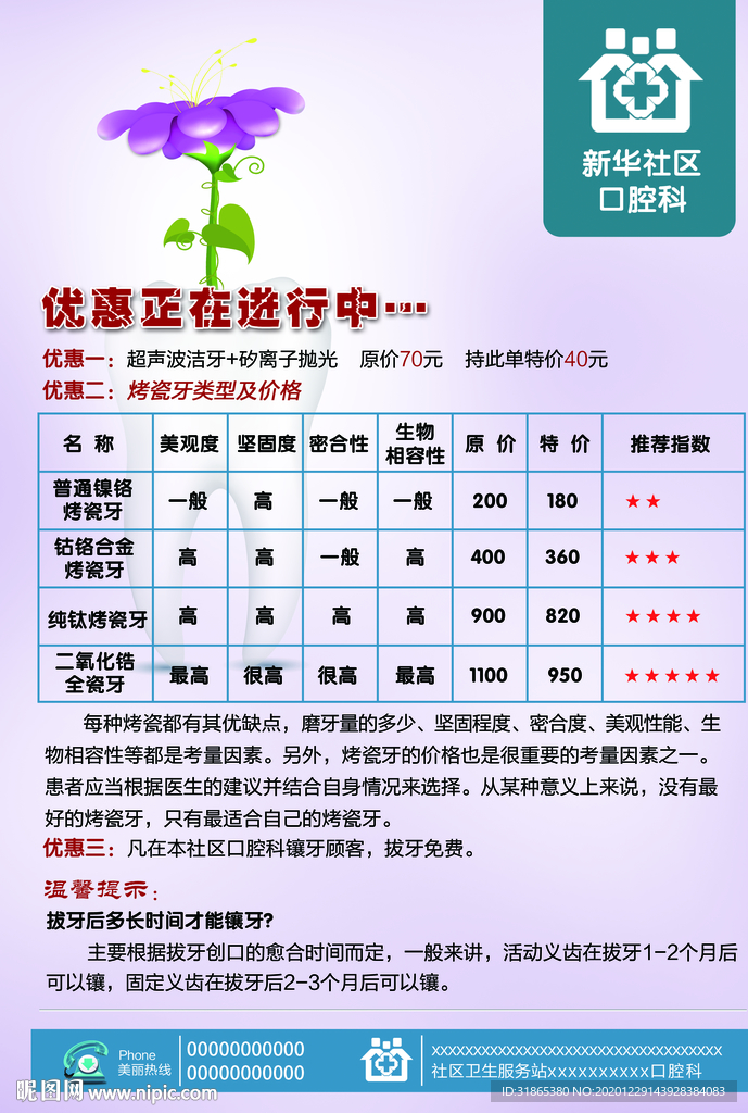 口腔科传单背面