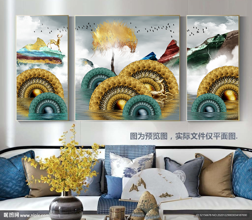 年轮艺术麋鹿装饰画