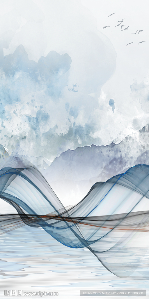 线条轻奢新玄关画 文件分层画