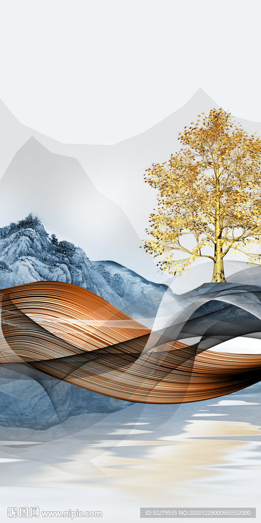 高清轻奢玄关画 文件分层画