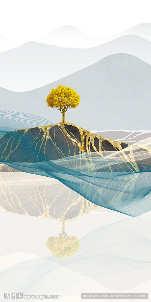 极简轻奢玄关画 文件分层画