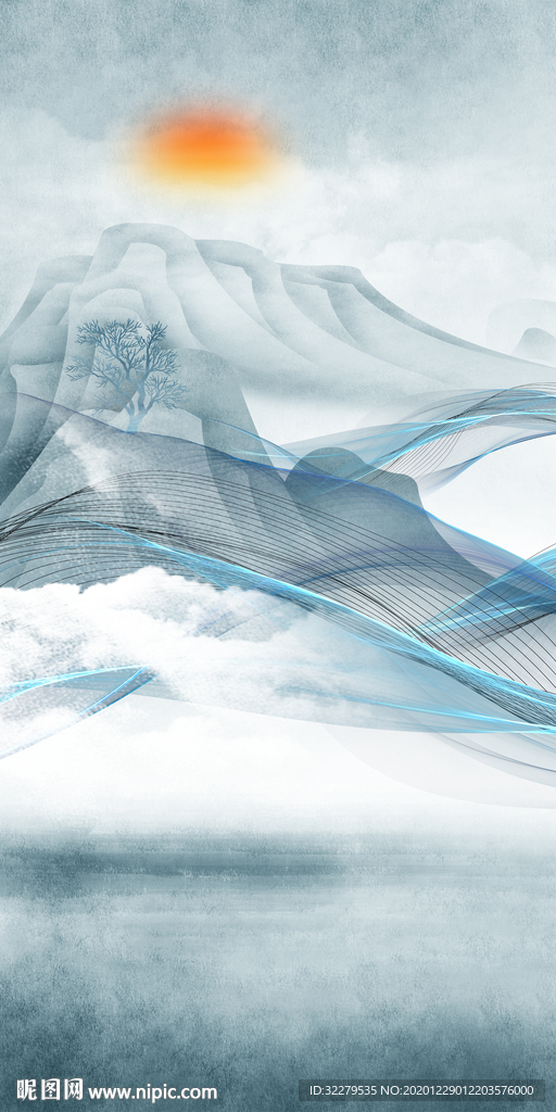 现代 大气玄关画 文件分层画