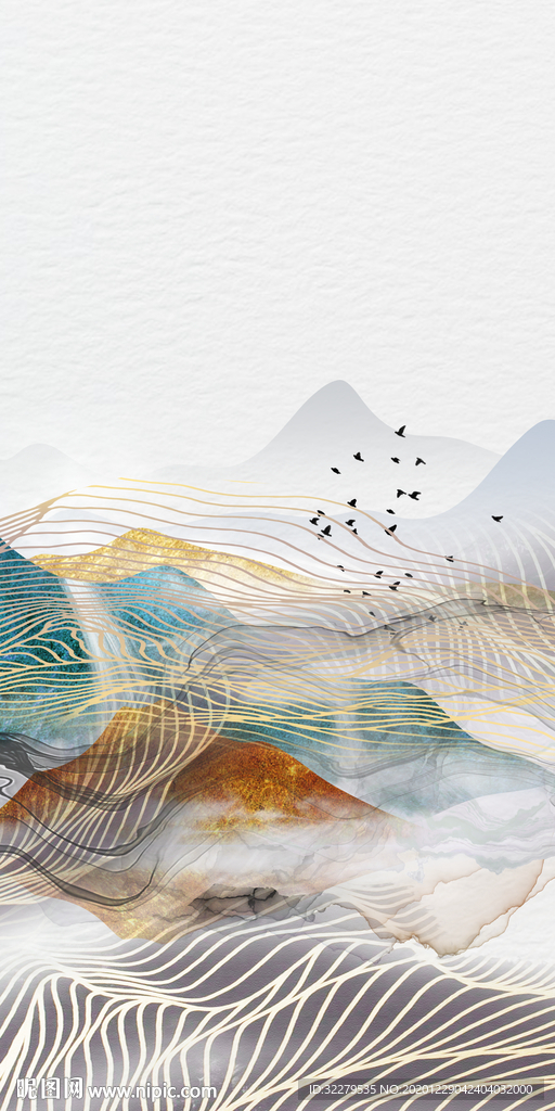 现代 大气玄关画 文件分层画