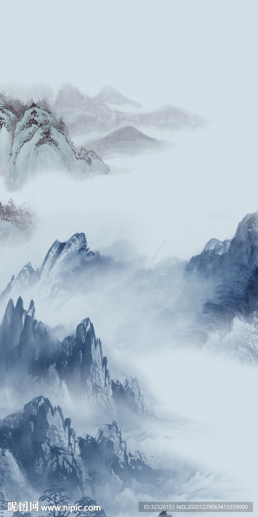 山水 简约玄关画 TIF分层