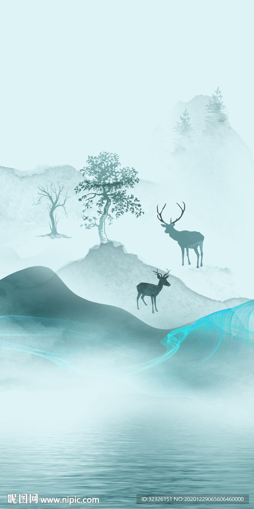 高档简约玄关画 TIF分层