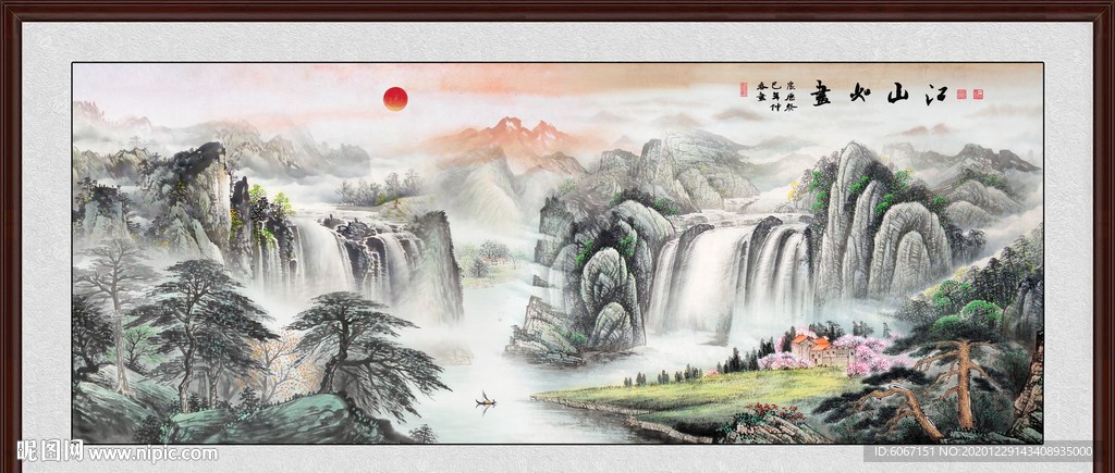 山水画水墨山水画意境山水画