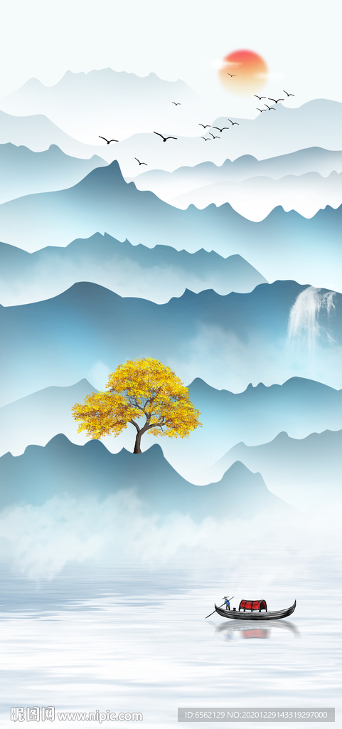 新中式山水玄关