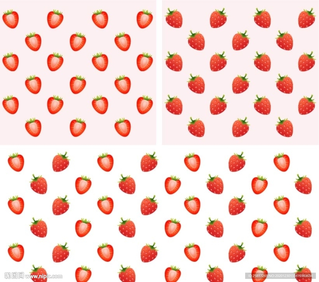 多彩的草莓图案