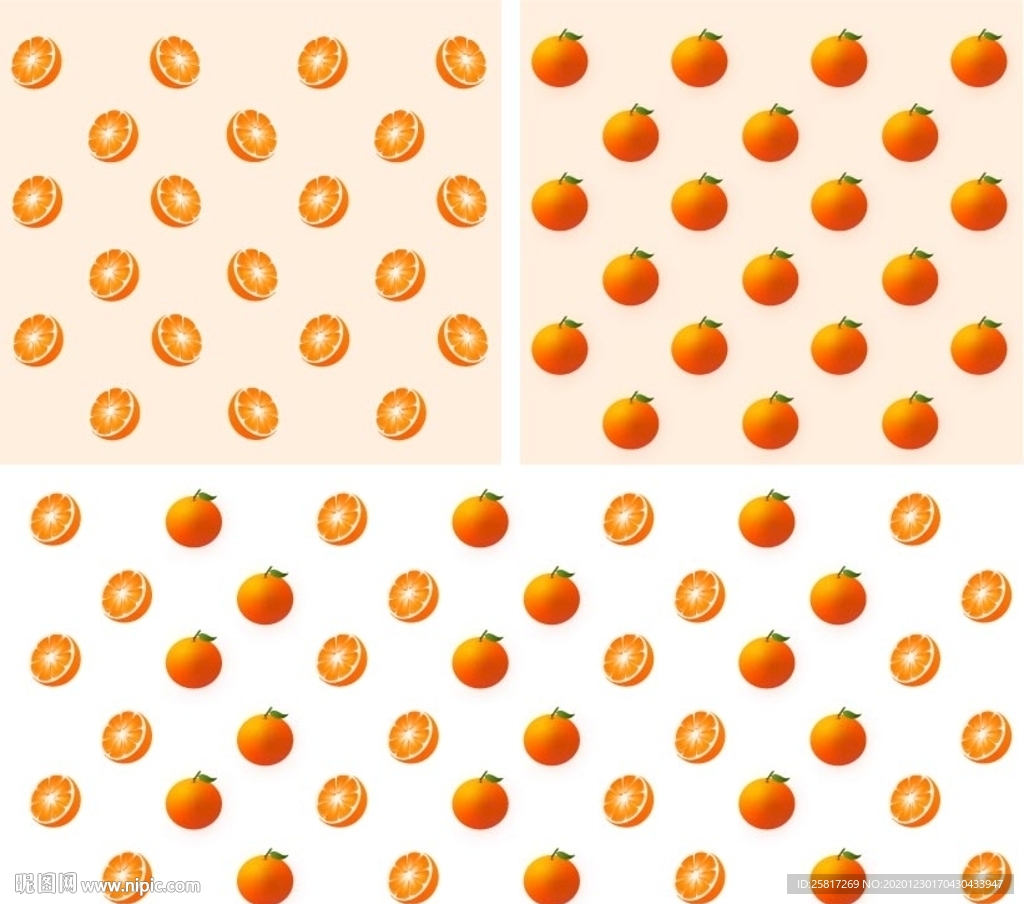 多彩的橙子图案
