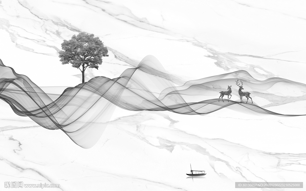 线条简约新装饰画 TIF分层