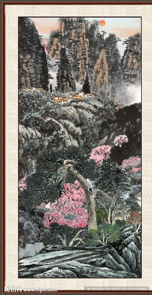 竖幅山水画