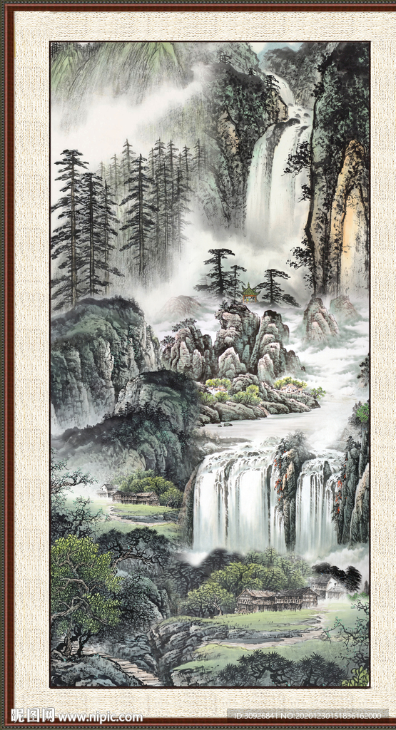 竖幅山水画