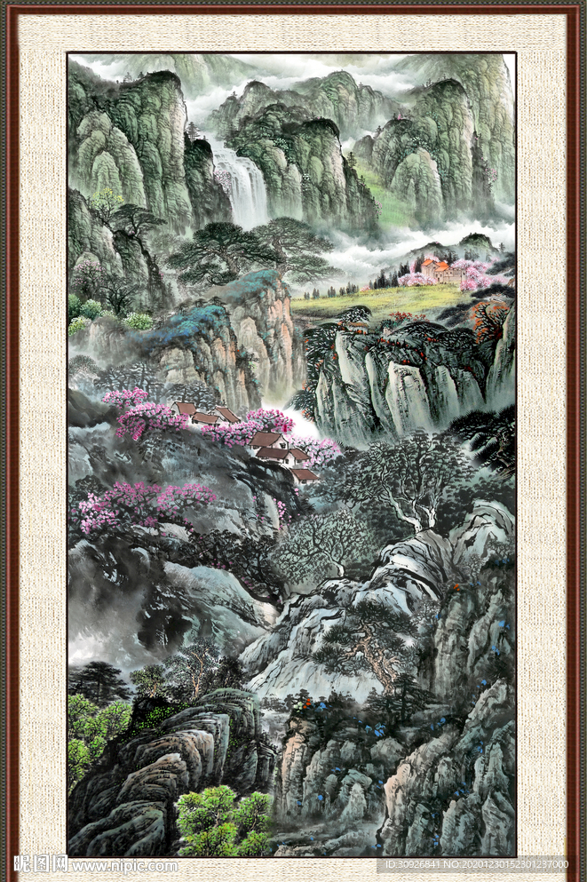 竖幅山水画