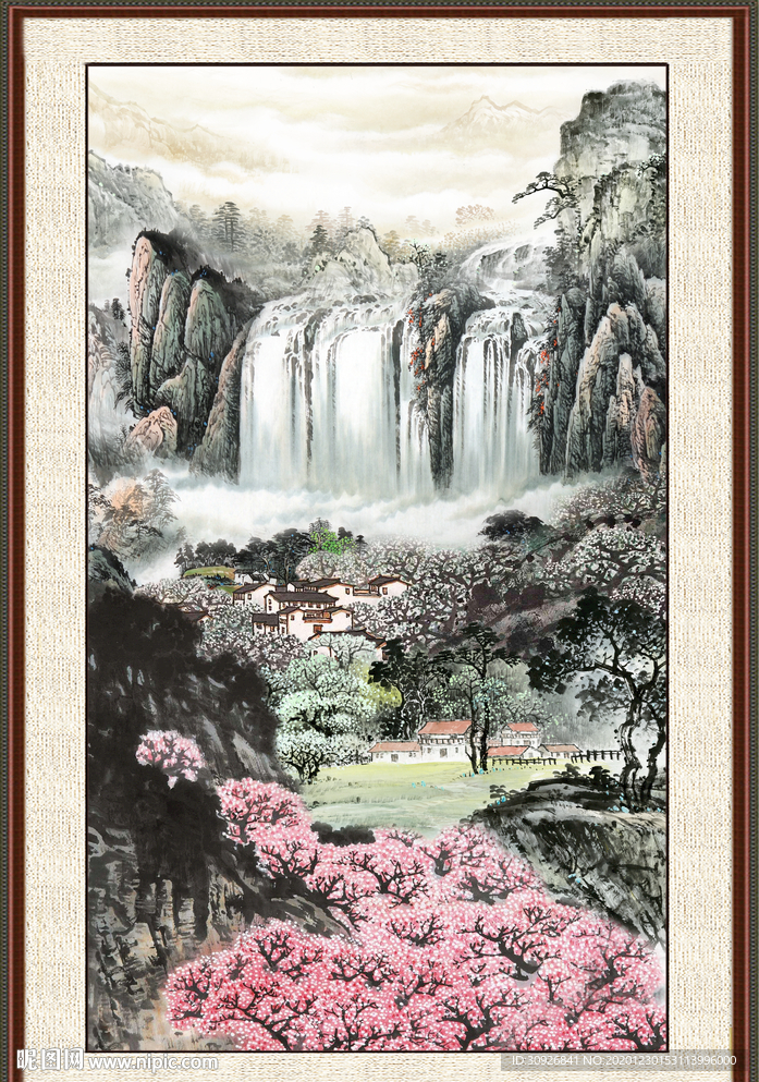 竖幅山水画