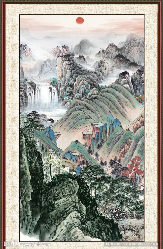 竖幅山水画
