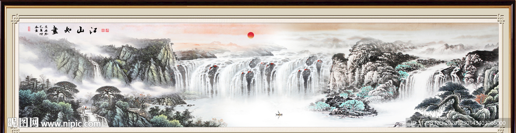 山水画水墨山水画意境山水画