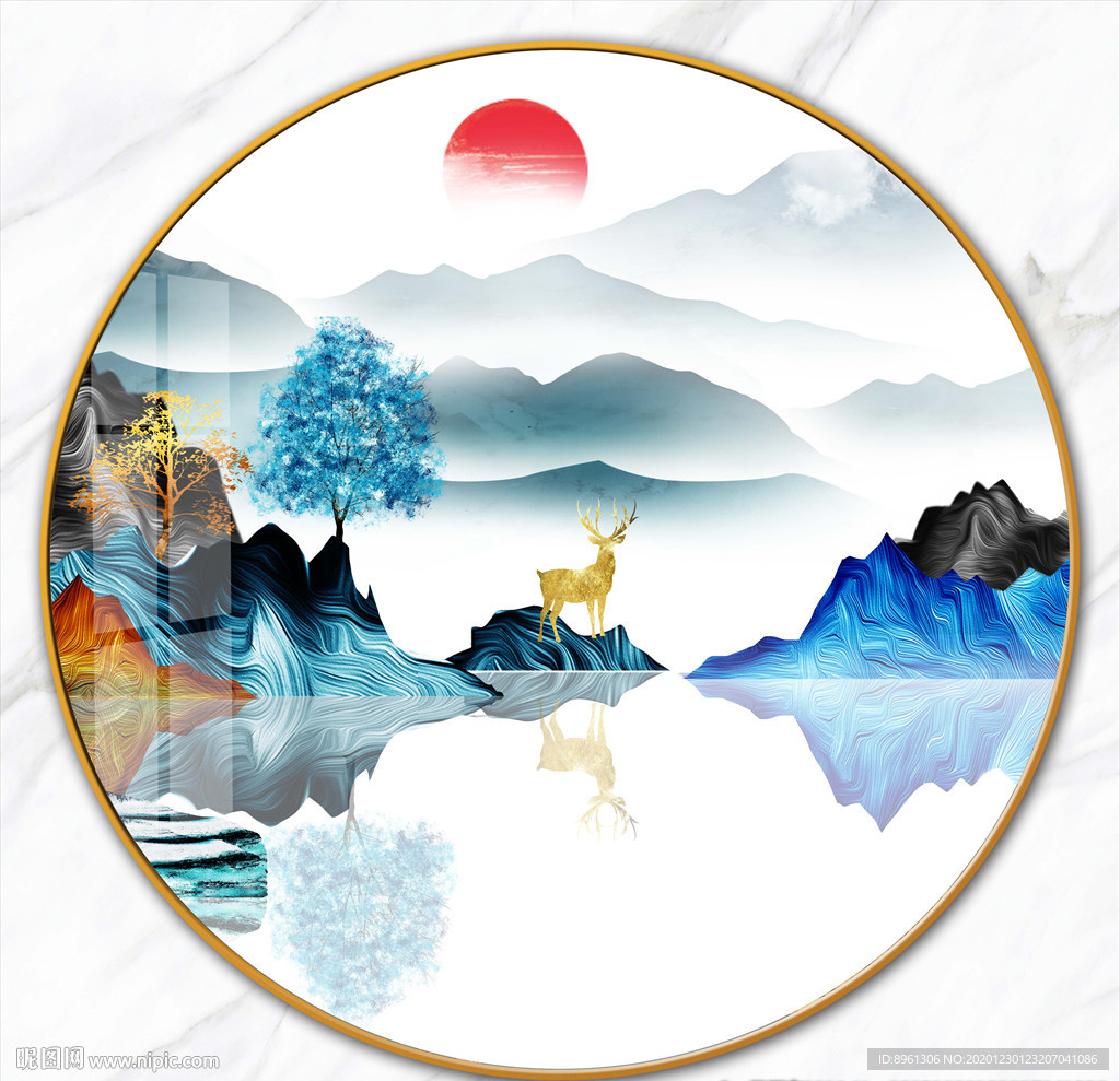 中国山水玄关装饰画