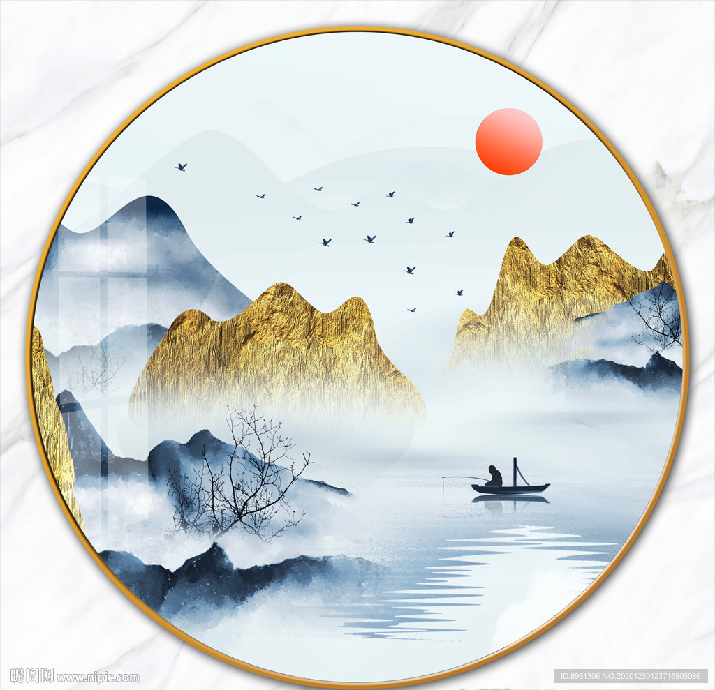 意境山水玄关装饰