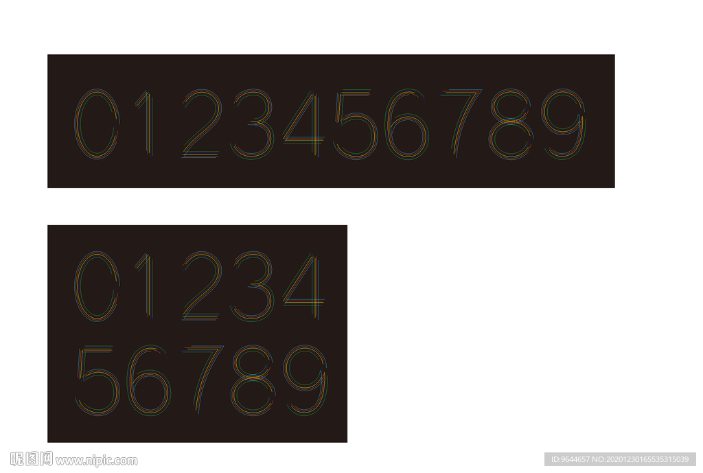 霓虹灯 字 设计 数字 灯 彩
