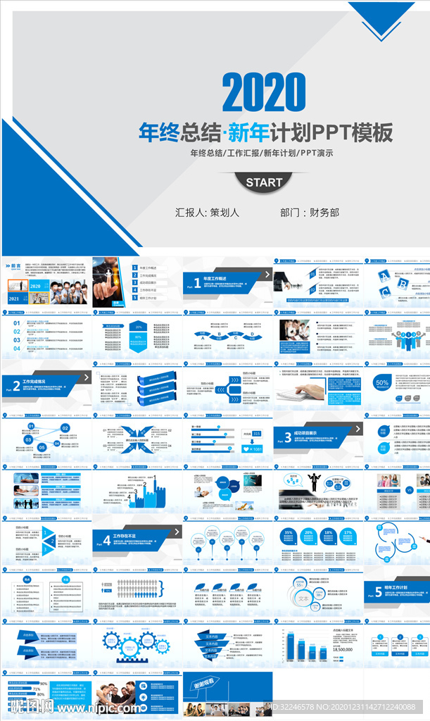 工作年终总结汇报新年计划PPT