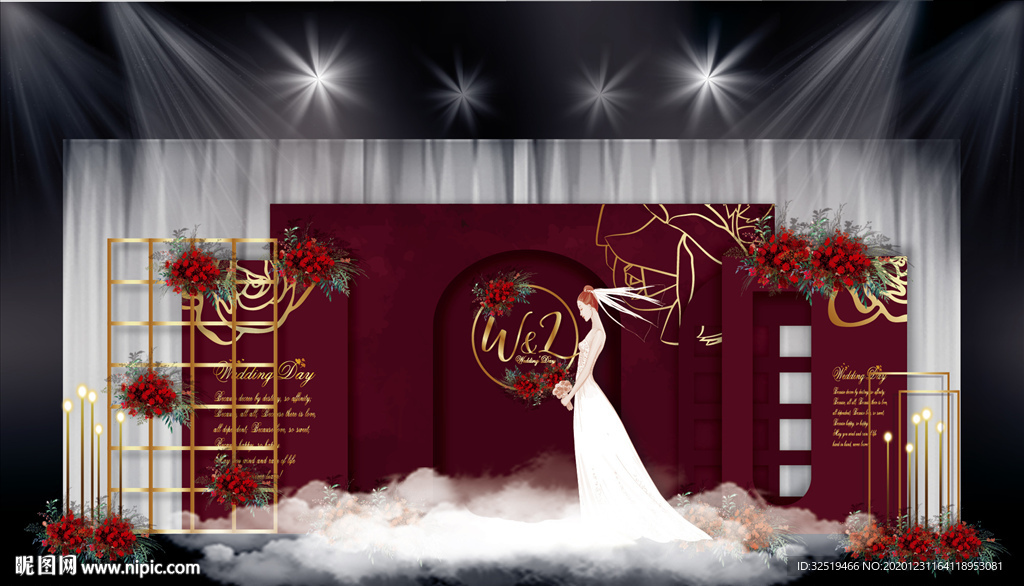 酒红色婚礼