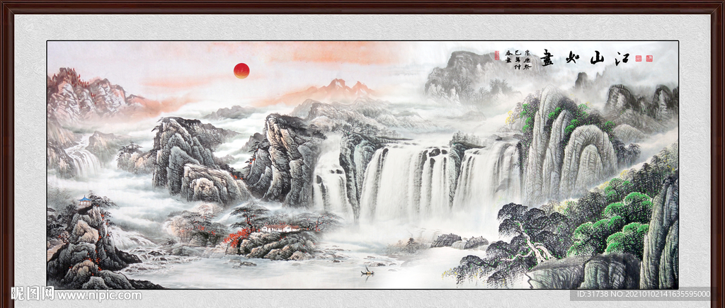 山水画水墨山水画意境山水画
