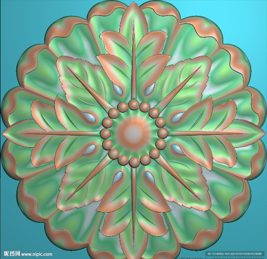 圆形洋花