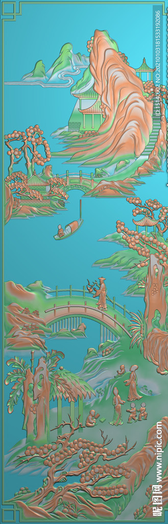中式花鸟山水