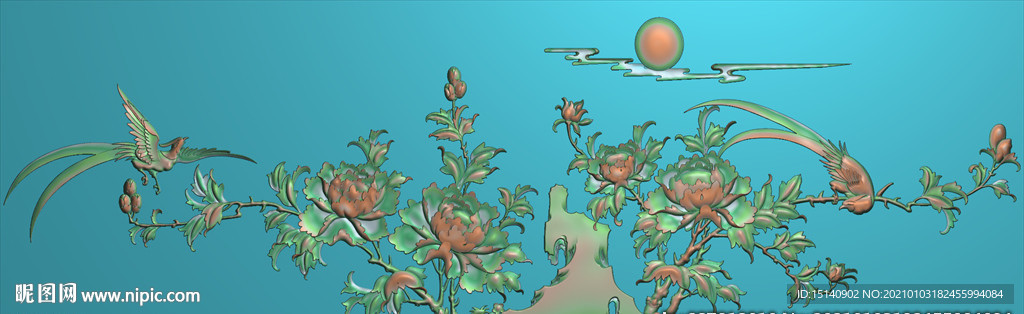 中式花鸟山水