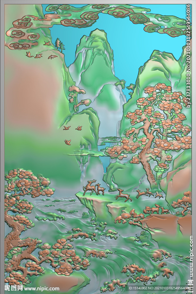 中式花鸟山水
