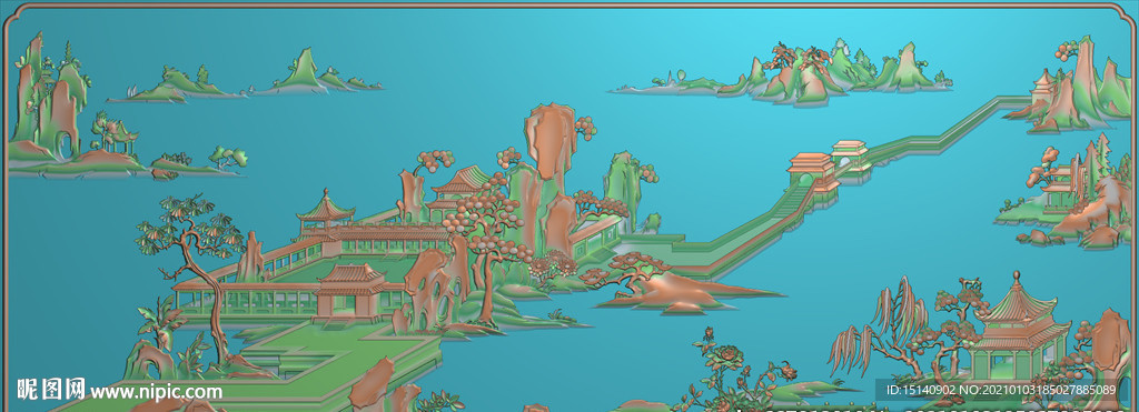 中式花鸟山水