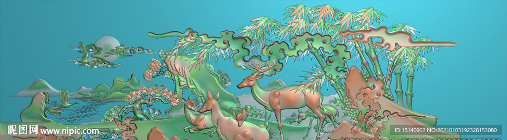 文化艺术中式花鸟山水