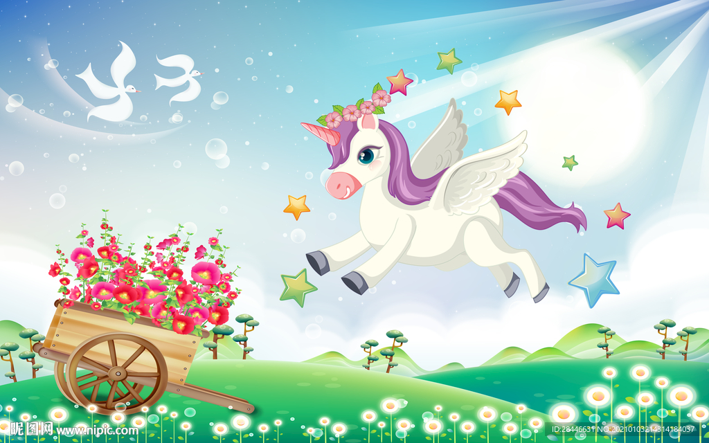 儿童房墙纸壁纸壁画壁布背景墙