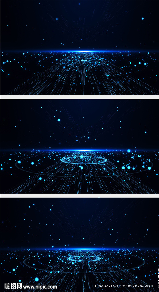 蓝色星空粒子背景视频