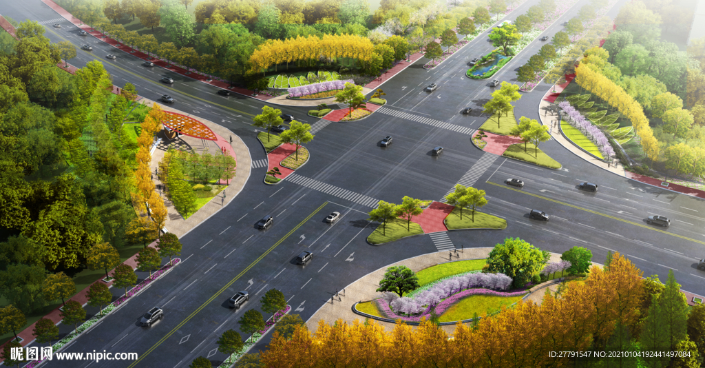 道路景观设计效果图