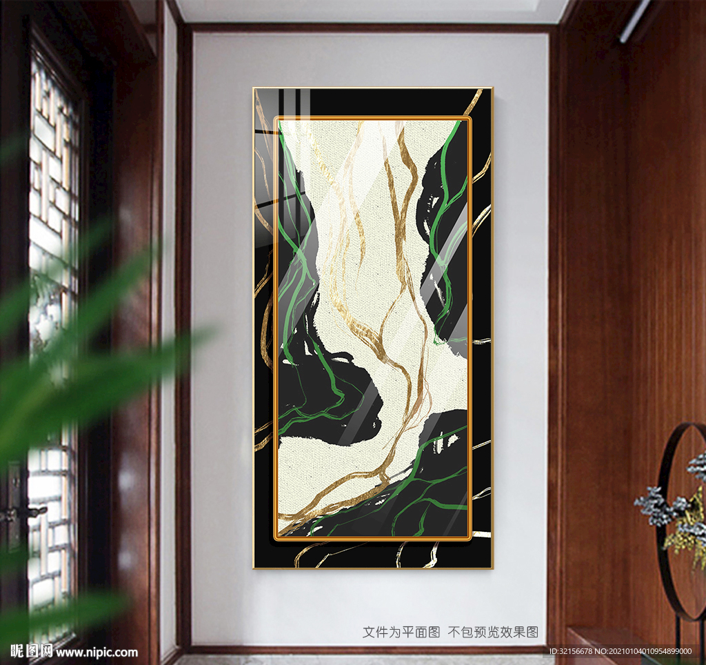 抽象金箔线条装饰画