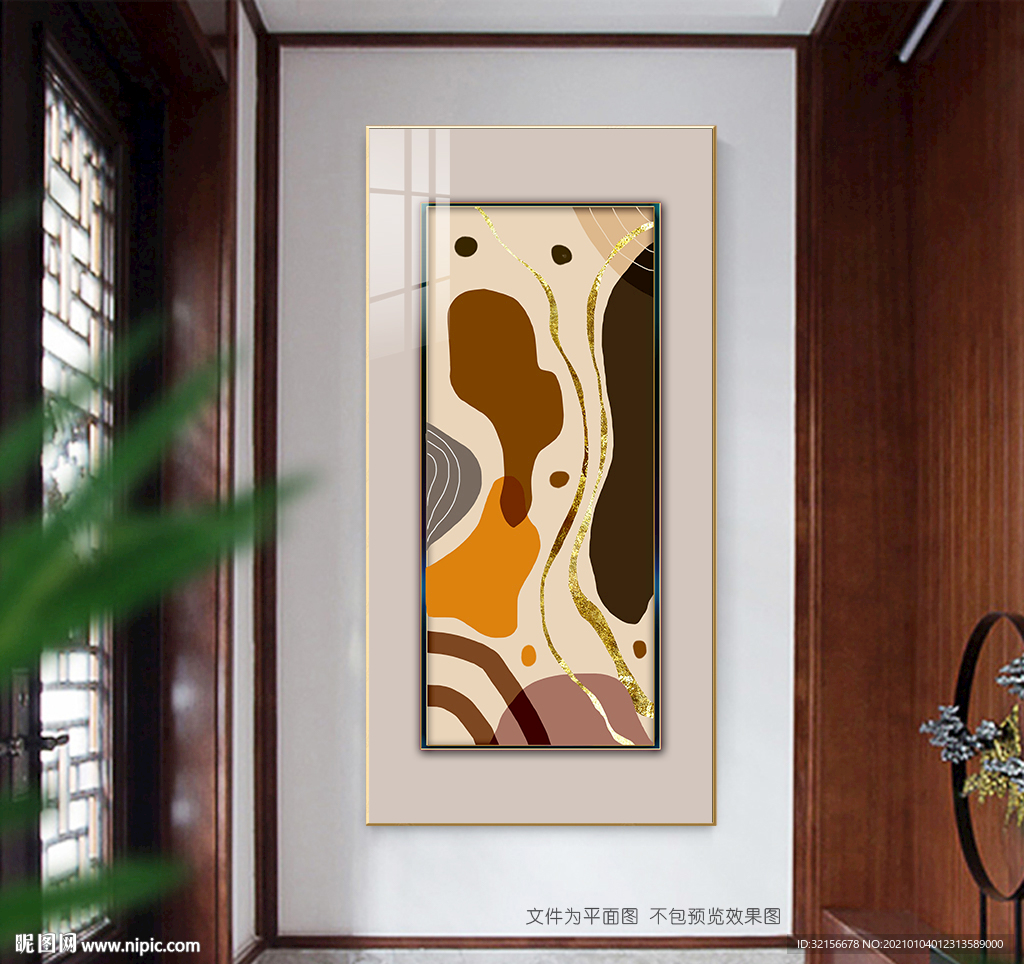 抽象金箔线条装饰画