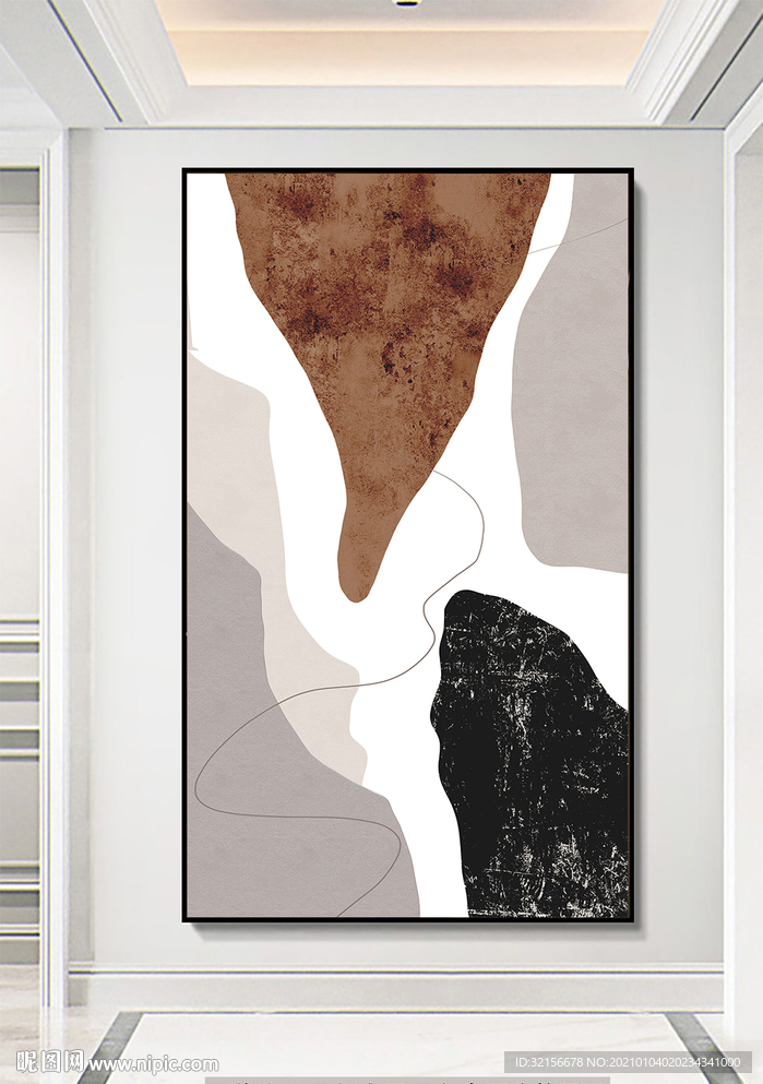 侘寂风抽象几何装饰画