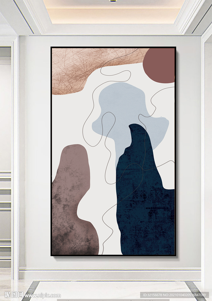 侘寂风抽象几何装饰画