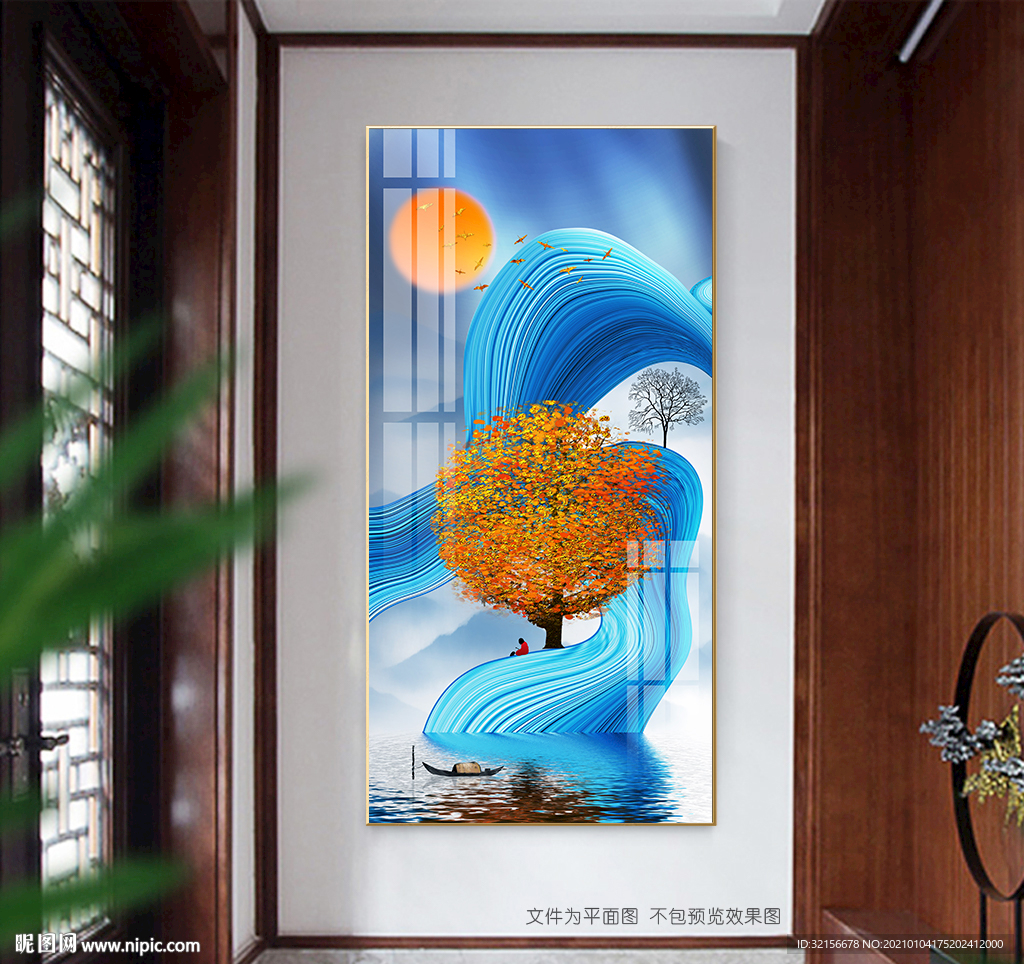 新中式意境发财树装饰画
