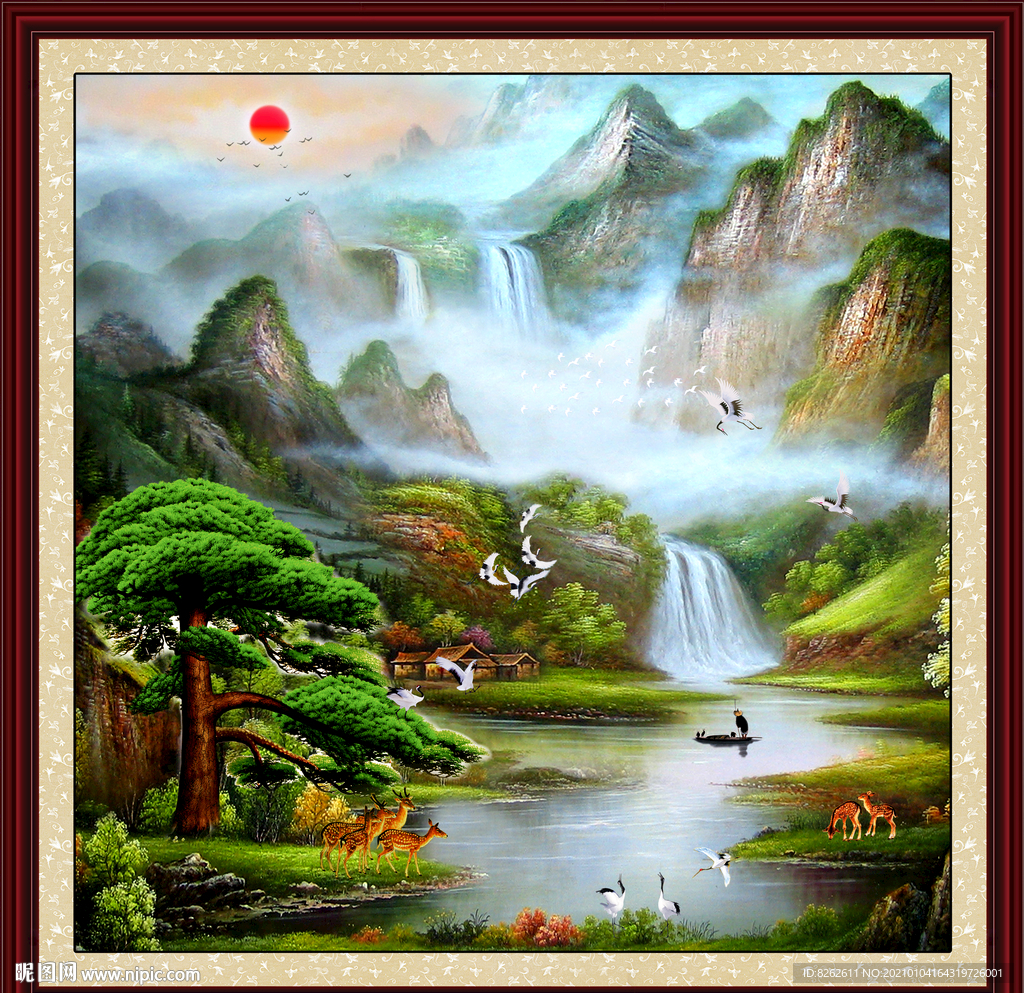 聚宝盆油画