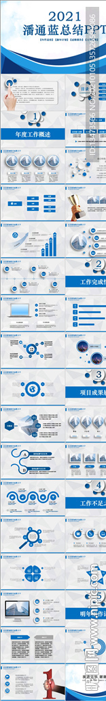 2021潘通蓝年终总结PPT