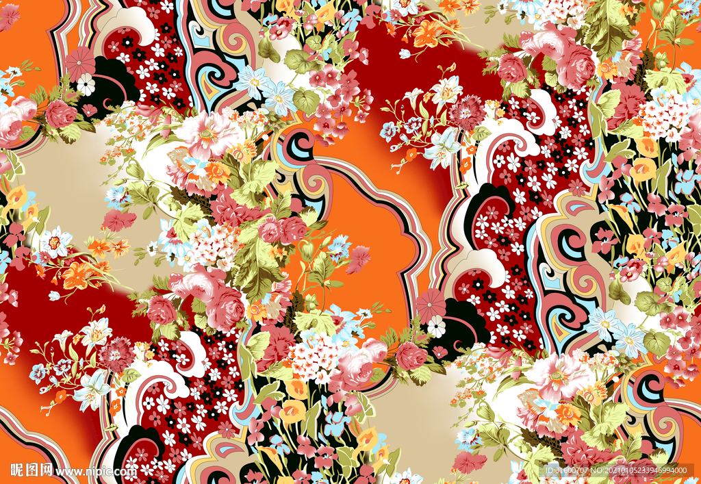 抽象渐变植物花