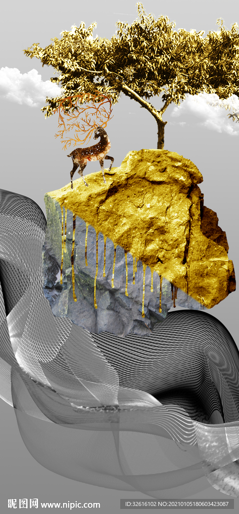 转运石玄关 发财树